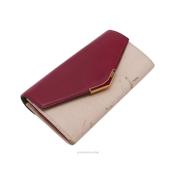 🔴 Fendi Long Wallet - Fuchsia Pink Leather - Picture 5 of 9